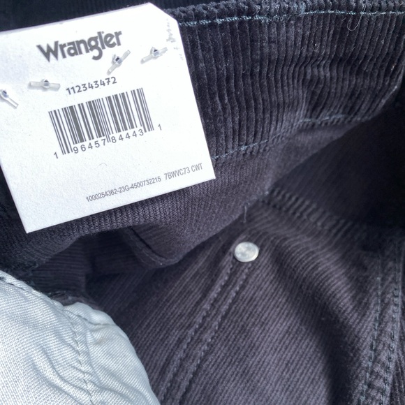 Wrangler Westward 626 High Rise Boot Corduroy Black Jeans Size 28x34 - Picture 10 of 12